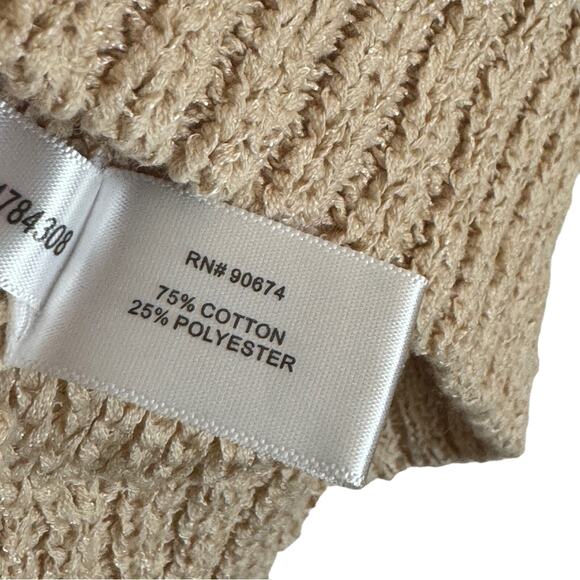 Boston Proper Cotton Knit V-Neck Sweater Tan Size M - Picture 5 of 5
